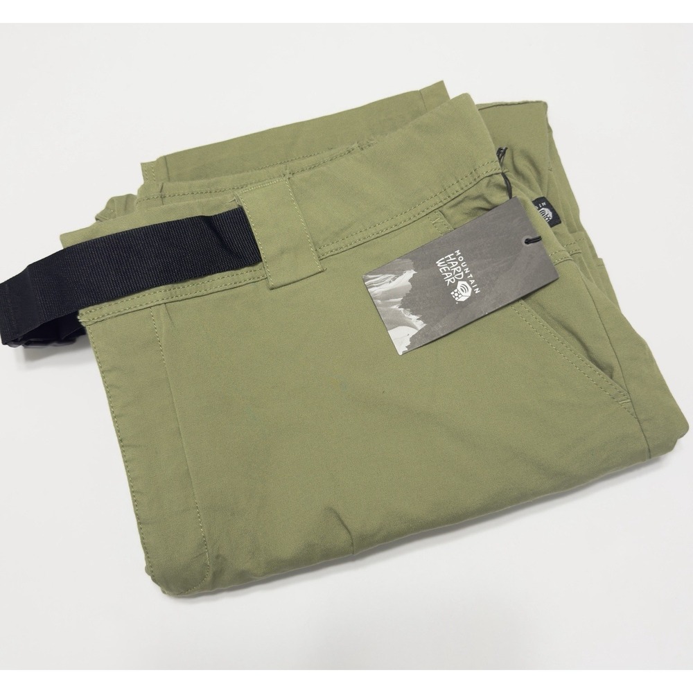 Mountain Hardwear Women's Cascade Pass Pants Sz 16 Hiking Tapered Belted Green